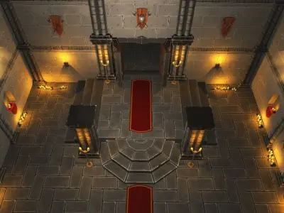 Modular Castle Low-poly 3D model purchase