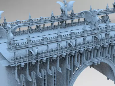Dragon Bridge Bloodbourne inspired walkways 3D model