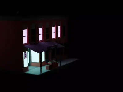 Shop or Restaurant Low-poly 3D model