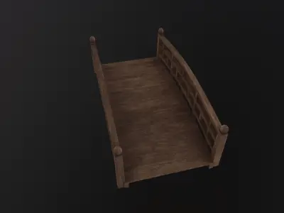 Wooden bridge 3D Model Low-poly 3D model