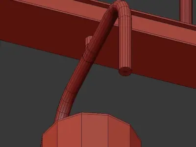Holden 5 Light Aged Brass Linear Pendant 3D model