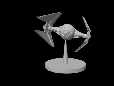 Star Wars Tie Interceptor with base 3D print model