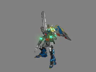 Attacker Gundam 12 A 3D model