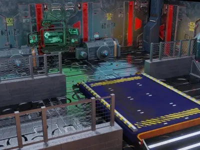 Space Room Interior sci fi  3D model