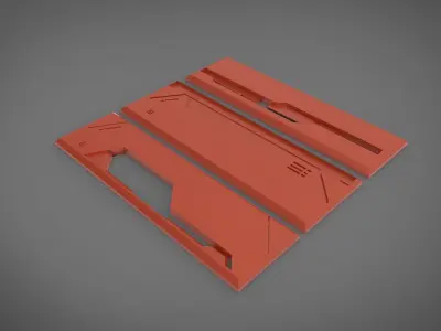sci-fi kitbash wall 1 3D print model