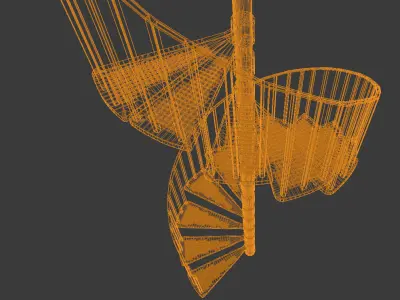 Spiral Staircase Victorian Cast Iron Stair 3D model