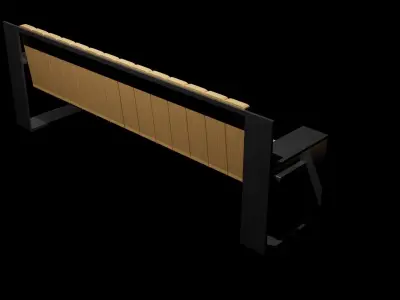 wood bench Low-poly 3D model purchase