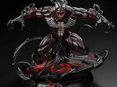 Venom 3D Printable Figure Sci-Fi Style Base 3D print model