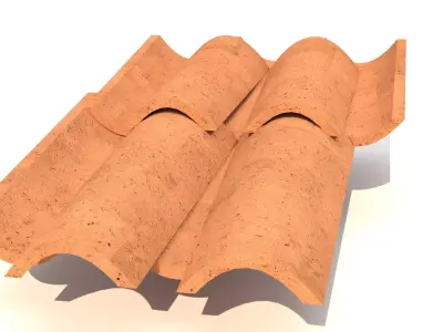 Traditional Clay Roof tiles  Free 3D model