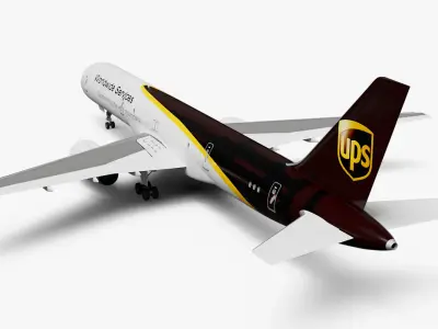  UPS Boeing 767 Cargo Plane Rigged for Cinema 4D 