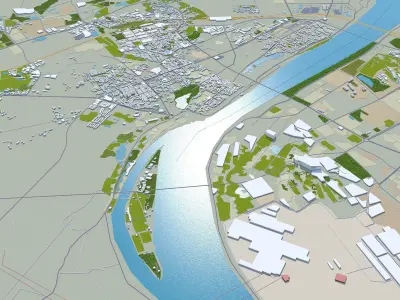 Xiangtan Hunan China 35km Low-poly 3D model