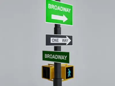 Traffic Light - Traffic Signal Low-poly 3D model