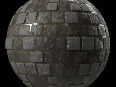 Pavement Materials 27- Slat Stone Paving - Pbr 4k Seamless Texture