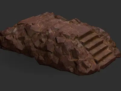 Stairs stone staircase 03 Low-poly 3D model