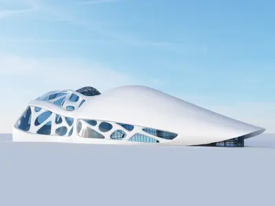 Futuristic building 6 3D model