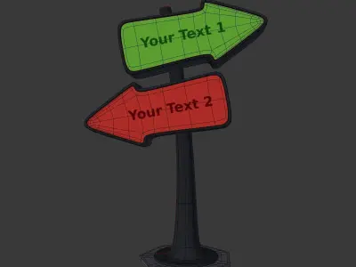 Cartoon Street Signs Low-poly 3D model