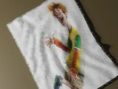 Carpet towel with person 3D model