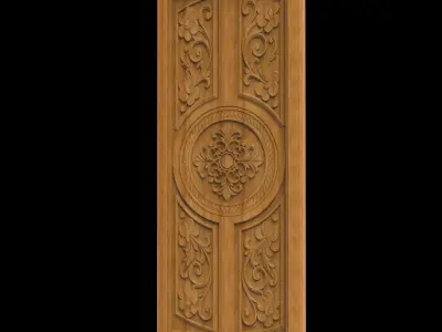 Wood cnc carving door design 3D print model
