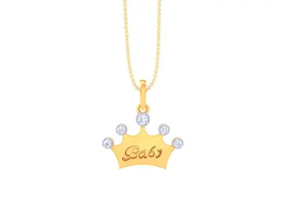 Kids Pendants with Crown 3dm STL OBJ FBX Renders Details 3D print model