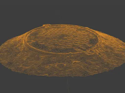 Photorealistic 3D scan of manhole Hatch cover Sewer Manhole Low-poly 3D model 2