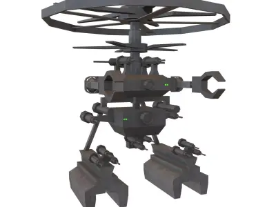 Cartoon Weapon Drone Robot V1 005 Low-poly 3D model