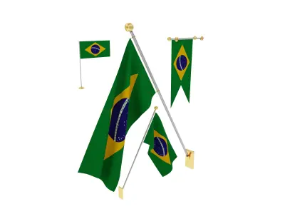 Flags of Brazil 3D model