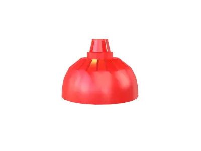 Red lampshade v1 001 Low-poly 3D model