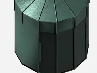 Outdoor street green container gargabe waste bin Low-poly 3D model