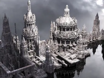 Fantasy Egyptian Tower London palace streets  3D model