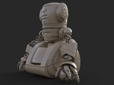 Cute Robot Clay 3D model