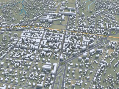 Kananga Congo 20km AI Low-poly 3D model