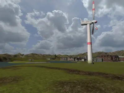 Country landscape Low-poly 3D model