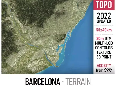 Barcelona Low-poly 3D model