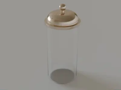 Glass Jar with Light Copper Lid Low-poly 3D model