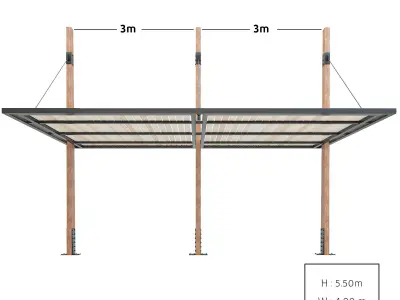 wooden canopy 3D model