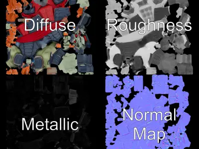 Undead Samurai Warrior Rigged and Animated Character Model Low-poly 3D model