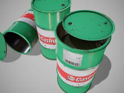 Barrels green new Low-poly 3D model