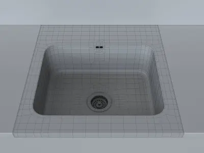 AMMERAN sink Ikea 60x63 5cm 3D model