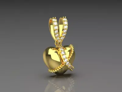 heart jewellery pendant jp0205 3D print model