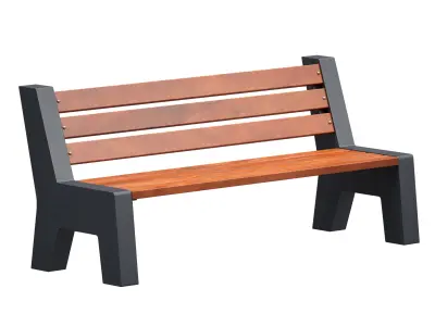 Park bench 3D model 17