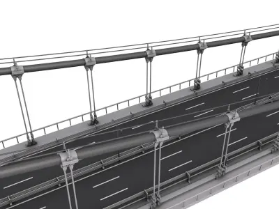 Bosphorus Suspension Bridge Structure 3D model