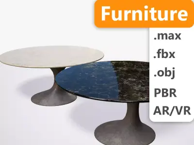 Coffee Table ar vr optimized Low-poly 3D model