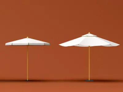 Beach Parasol 03 Low-poly 3D model