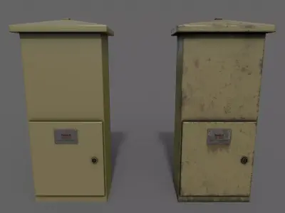 PBR Electric Box Brown V4 Low-poly 3D model