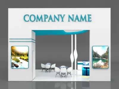 Booth Exhibition Stand Stall 7x6m Height 500 cm 3 Side Open 3D model