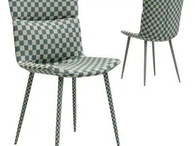 Modern upholstered faux leather dining chair Low-poly 3D model