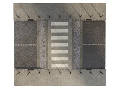 Street with pedestrian crossing 3D model