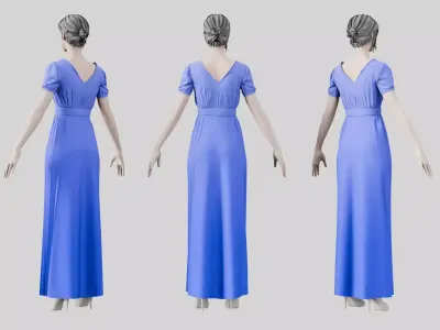 Dress 04 Very Light Blue Low-poly 3D model