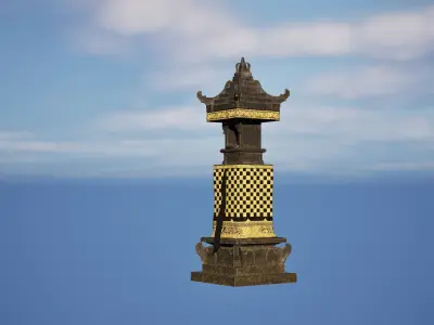Penunggun Karang Balinese Guardian Statue 3D model