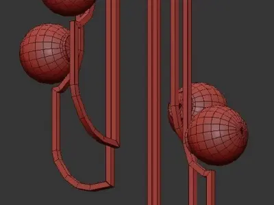 FAUST modern brass ceiling light with glass balls 3D model